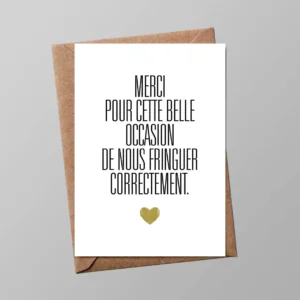 Carte/ Merci pour cette belle occasion