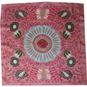 Foulard soie/ Paon rose