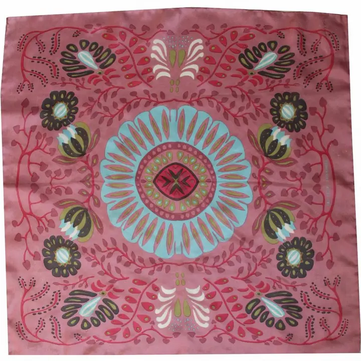 Foulard soie/ Paon rose