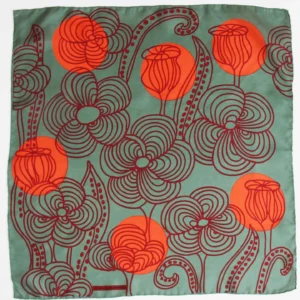 Foulard soie/ Fleurs orange