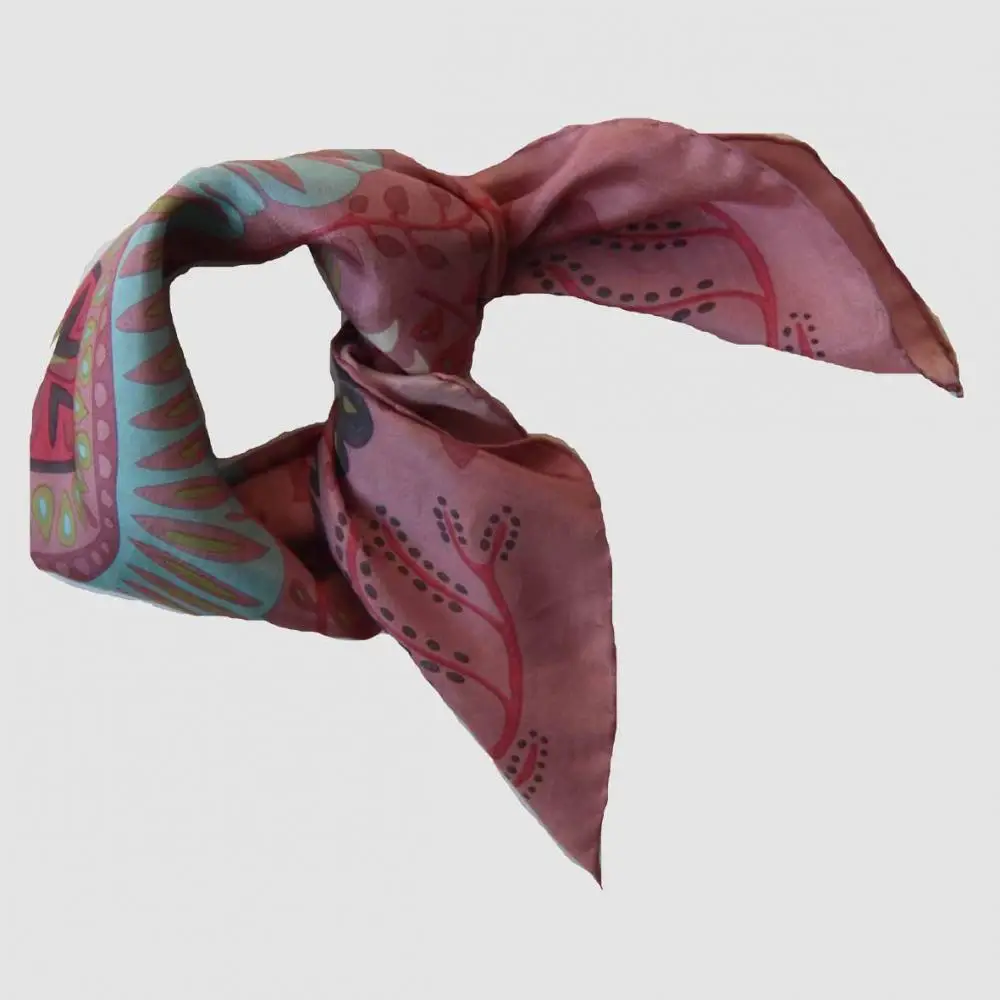 Foulard soie/ Paon rose – Image 2