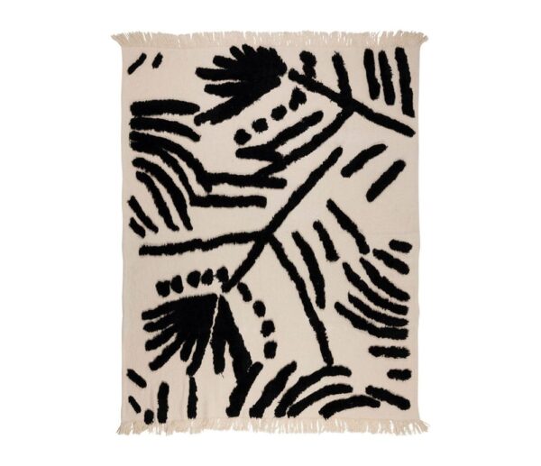 Plaid Feuilles/ NOIR – Image 2