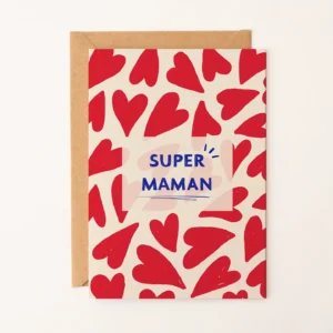 Carte super maman/ Rouge