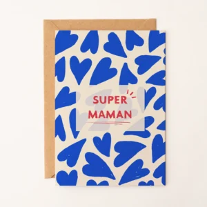 Carte super maman/ Bleue