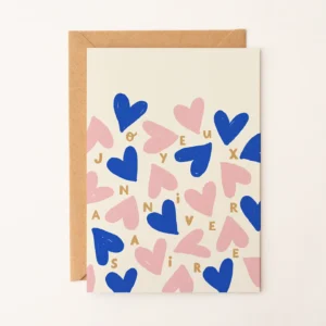 Carte Joyeux anniversaires coeurs