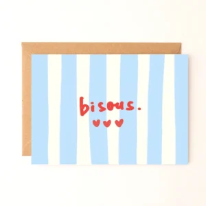Carte super Bisous/ Bleu