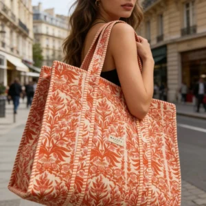 Sac cabas/  Feuillage orange