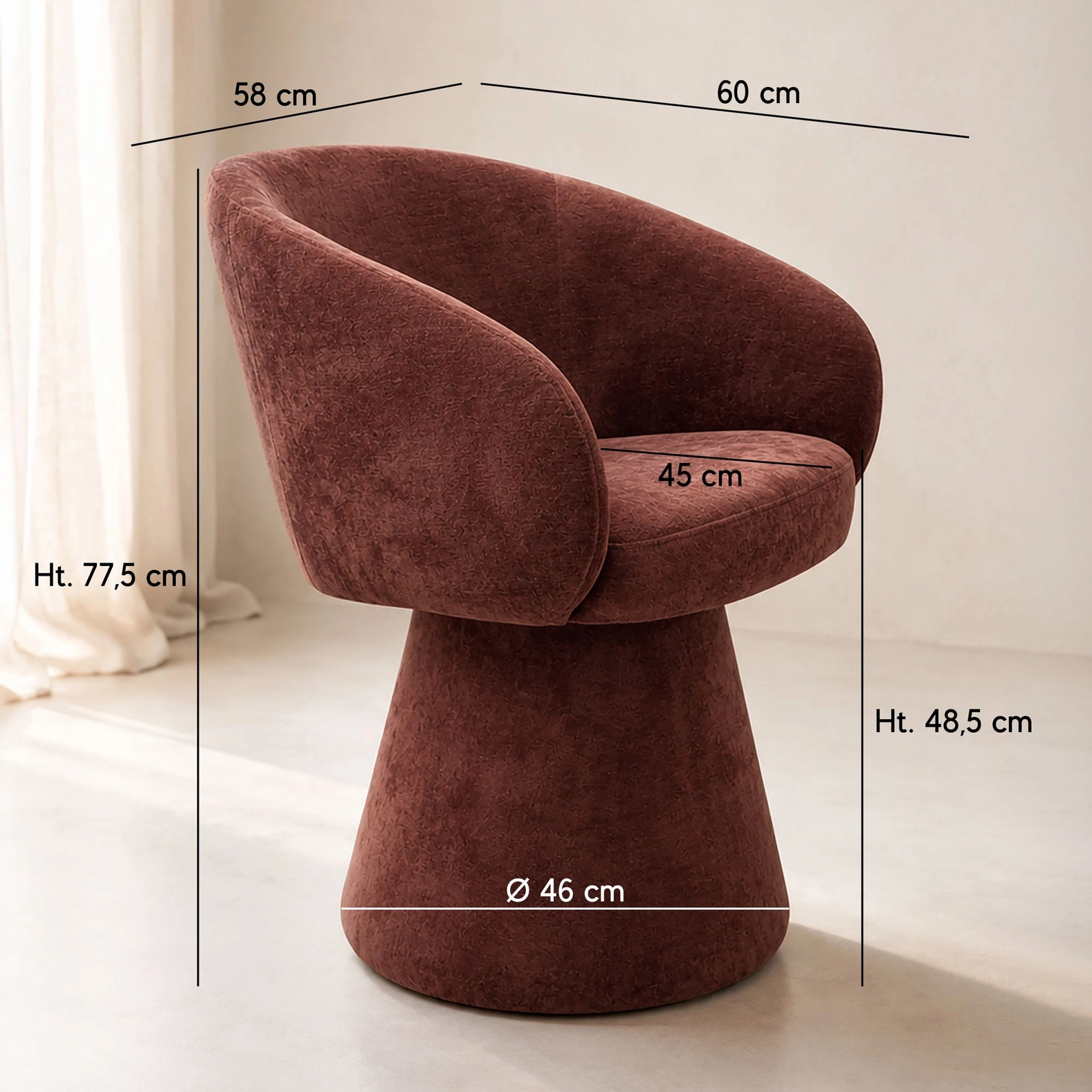 Fauteuil de table Alba/ Cherry – Image 3