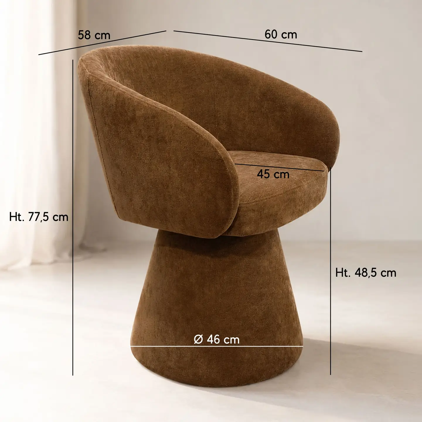 Fauteuil de table Alba/ Camel – Image 4