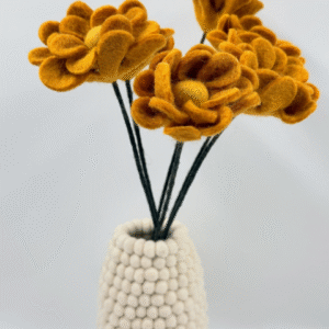 Fleur marguerite feutrine de laine