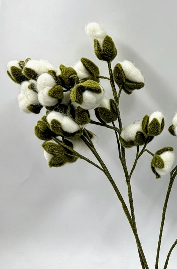 Fleur coton feutrine de laine